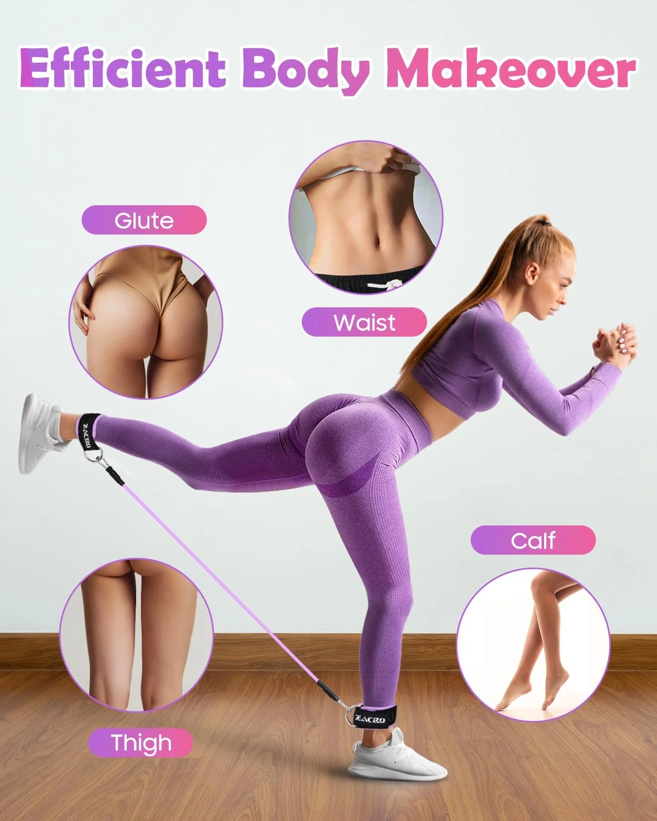 Ankle Resistance Bands Set, 3 Levels Ankle Tube Band with Cuffs, Ankle Bands for Home Workouts &amp; Gym, Recoils and Glutes Workout, Legs Resistance Bands for Women &amp; Men
