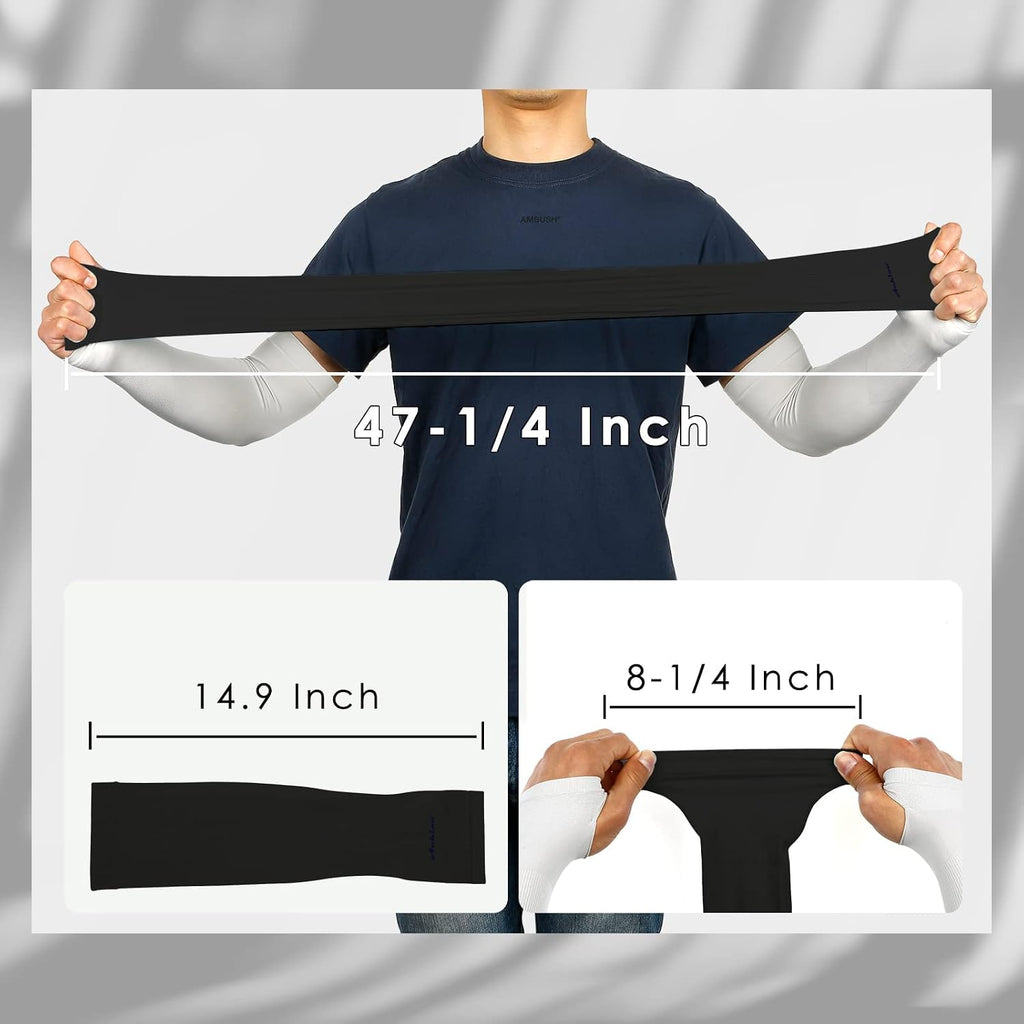 Arm Sleeves for Men Women, Sun Sleeves UV Protection Cooling Sports | Compression,Tattoo Sleeve Cover, Thumb Hole Design,Tattoo Cover Up, UPF 50+, Versatile Use for Basketball Football Volleyball