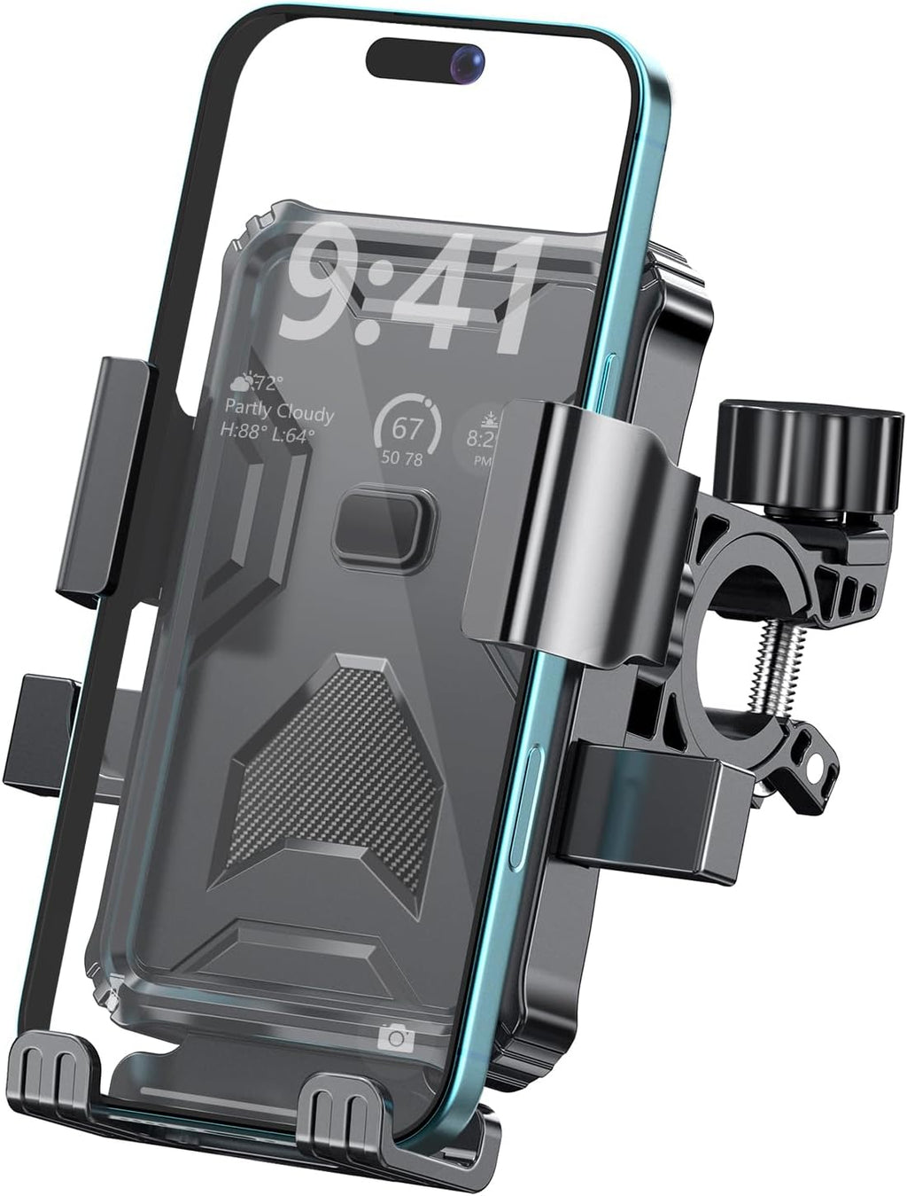 Bike Phone Holder, Handlebar Phone Mount for Bike and Motorcycle, Electric Scooter Mountain Bike, Adjustable Cell Phone Holder,Secure Holder for 4.7-6.8 Inch All Cell Phones