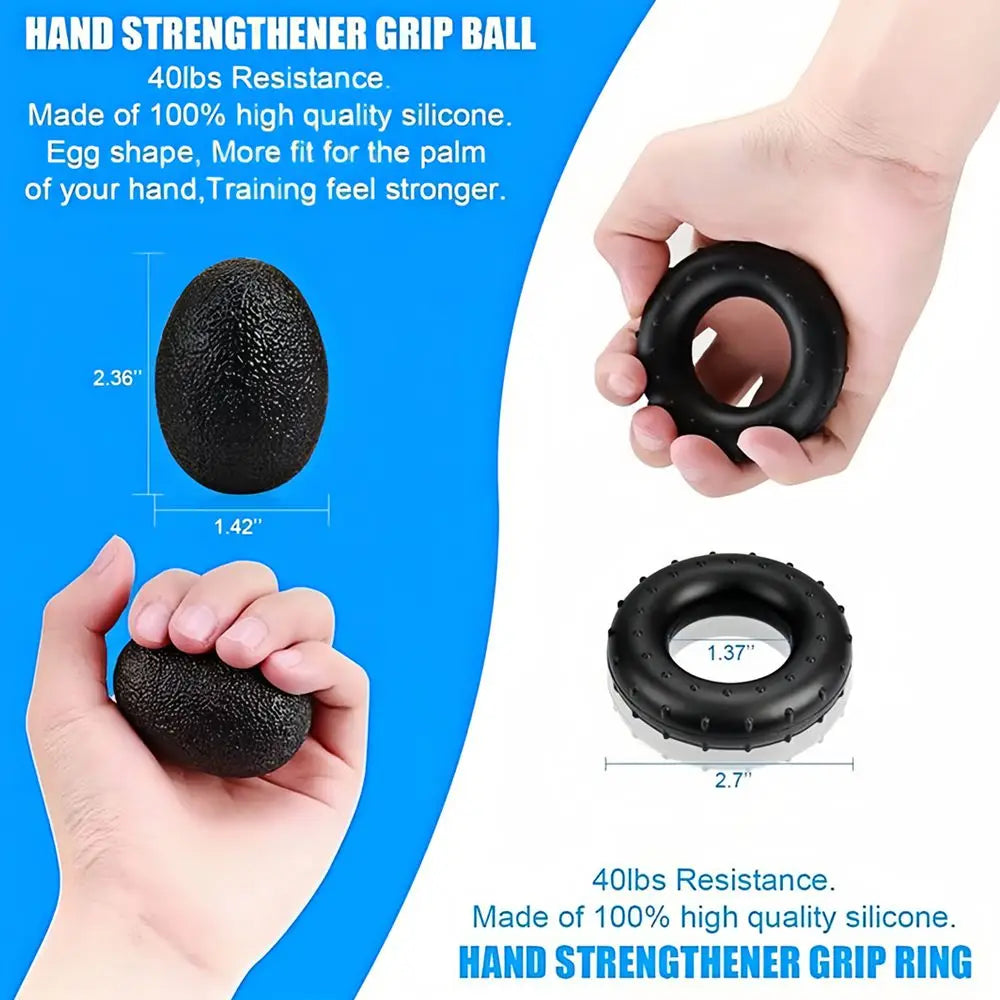 Grip Strength Trainer Forearm Strengthener Finger Stretcher Finger Exerciser Hand Gripper Strength Ring &amp; Stress Ball