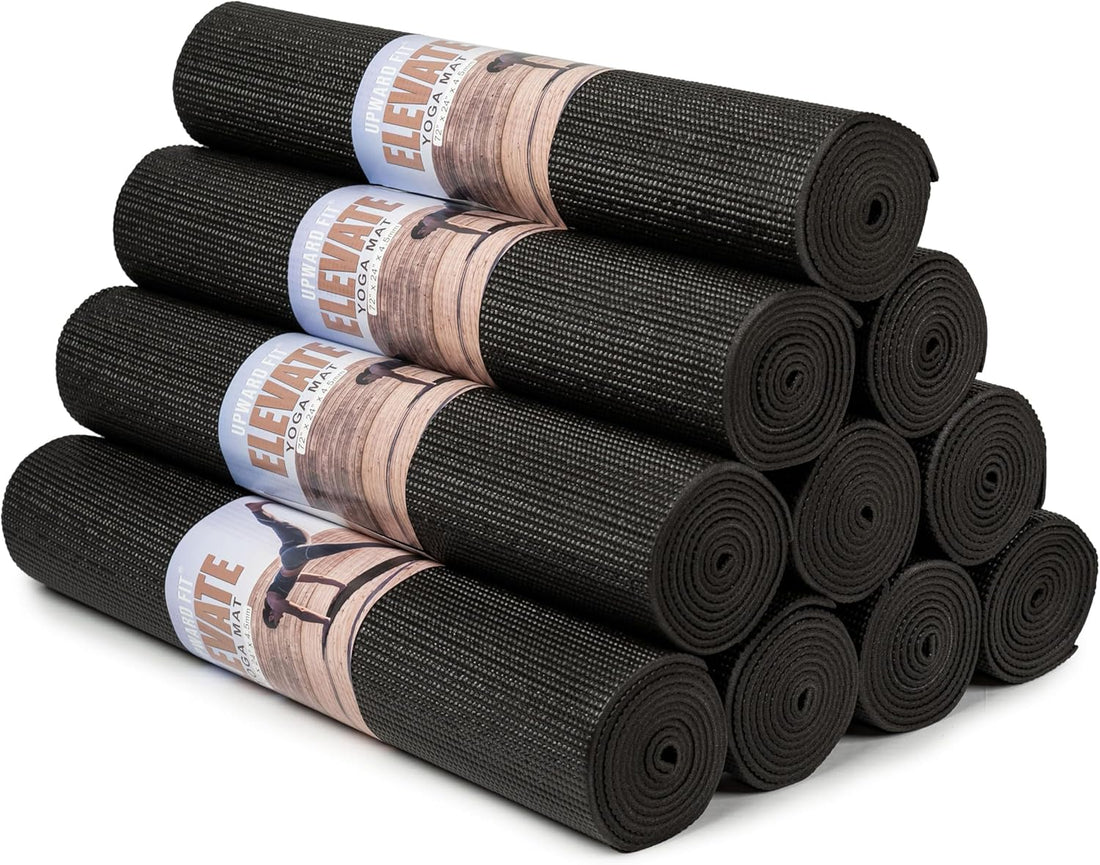 Elevate Yoga Mats, 10 Pack, 72" Long X 24" Wide, 4 Mm Thick, Non-Slip and Easy to Clean Gym Mats for Schools and Studios