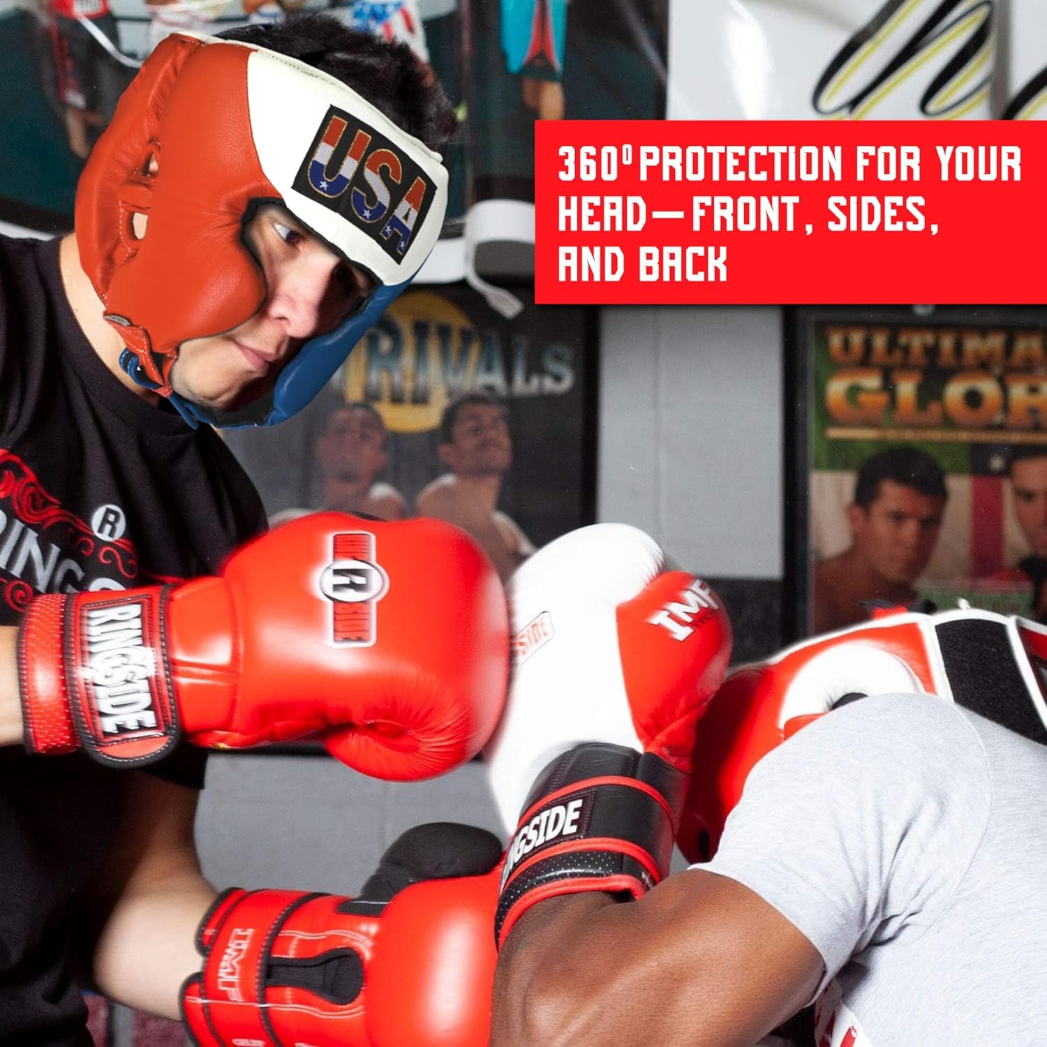 Competition-Like Boxing Headgear with Cheeks