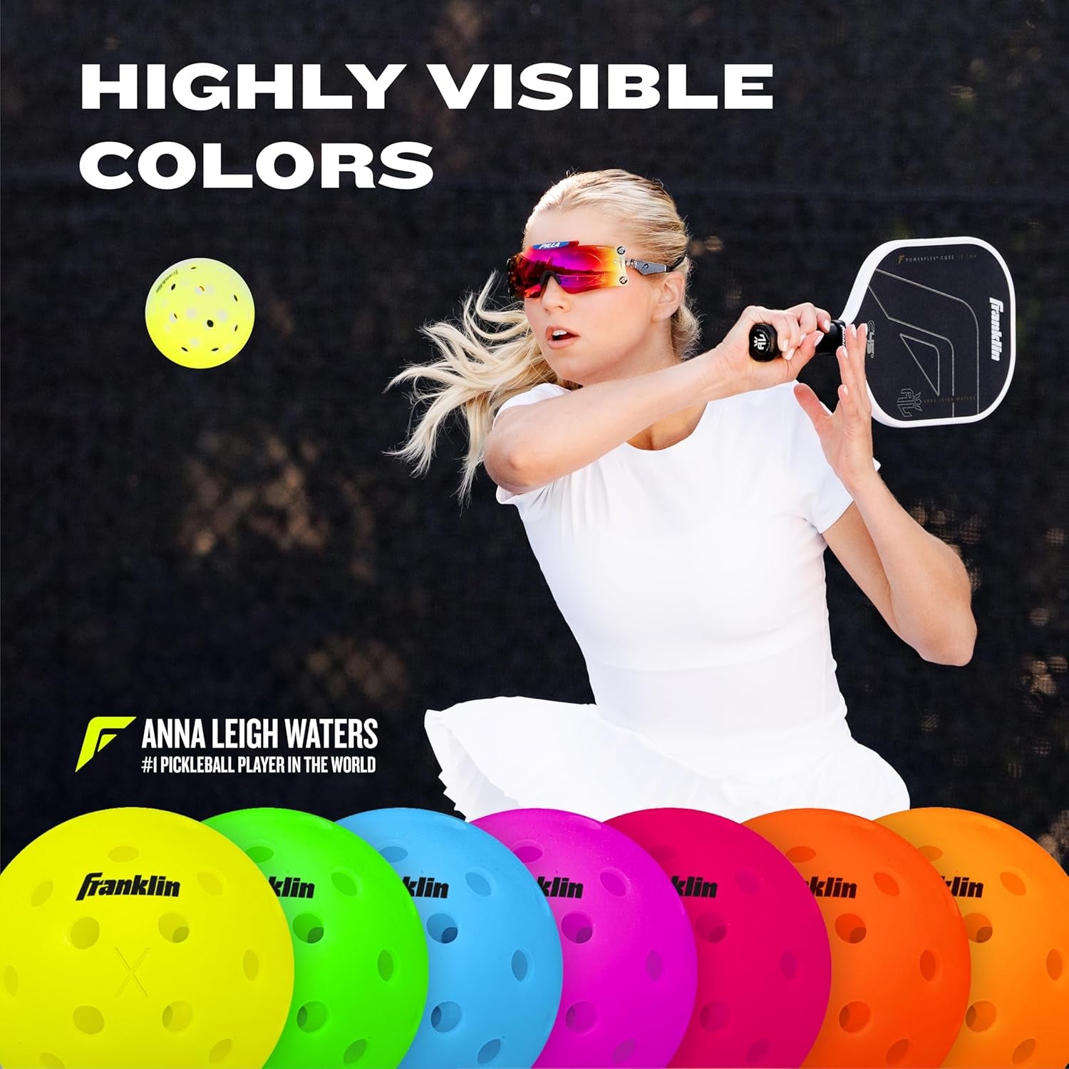 Franklin Sports X-40 Outdoor Pickleballs - Official Ball of USA Pickleball, APP Tour + US Open - Regulation Size