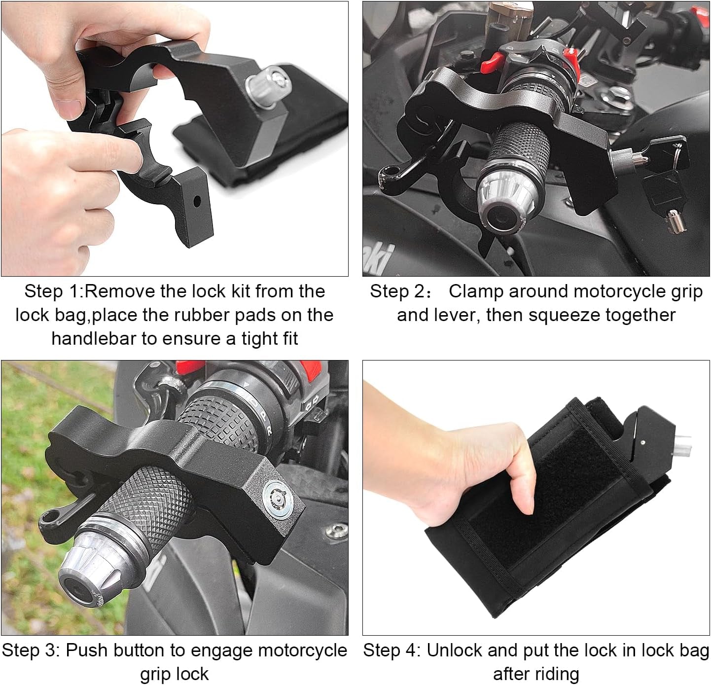 Heavy Duty anti Theft Helmet, Brake and Handlebar, Universal for Motorcycles, Atvs, Dirt Bikes, Mopeds, Scooters | Dirt Bike, Moped, Scooter, ATV Accessories