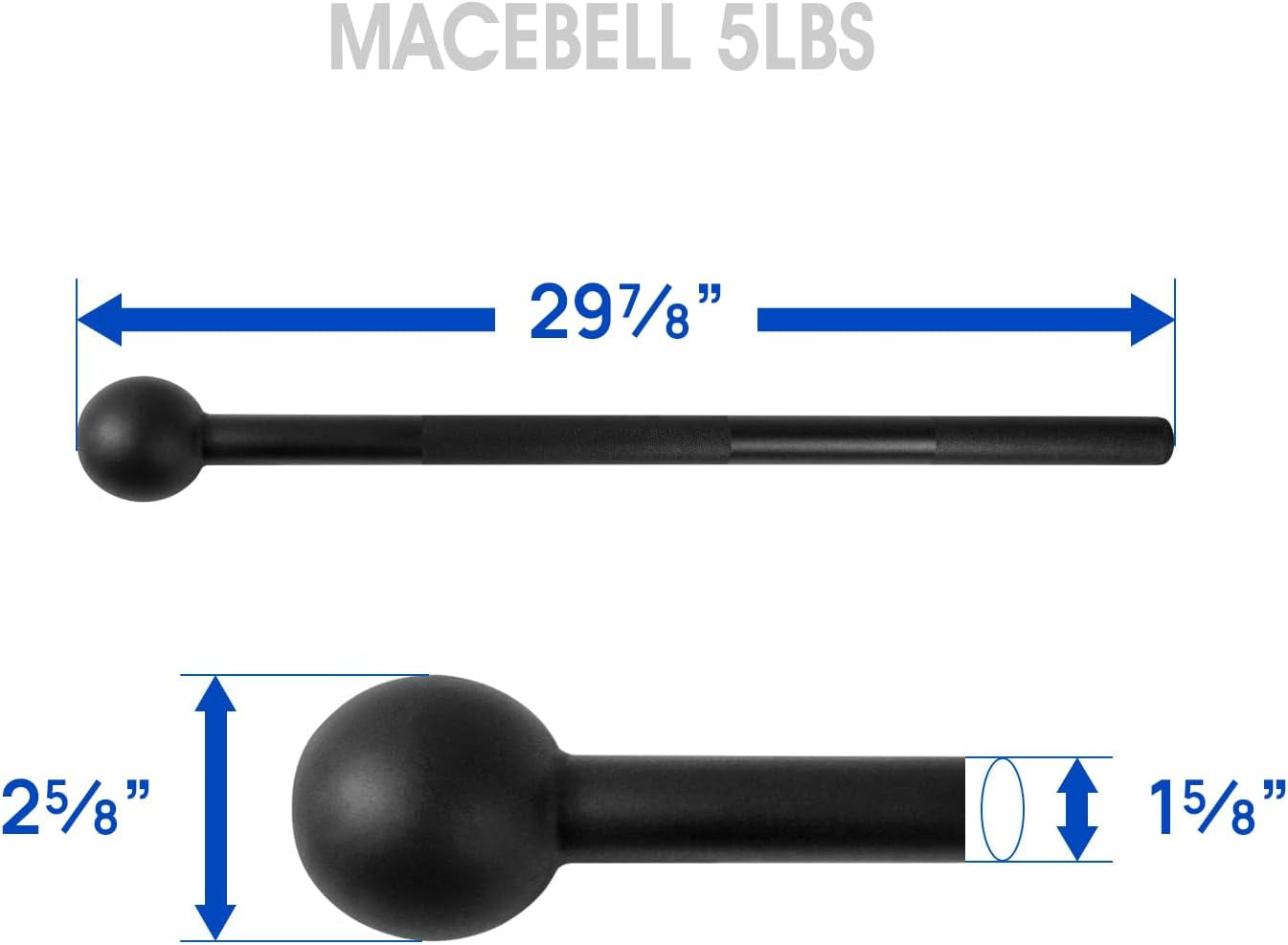 Steel Mace Bell for Strength Training, Support Full Body, Muscles, Shoulder, Grips & Forearms Workouts, Stretching 5, 7, 10, 15, 20, 25, 30 LB for Woman & Man