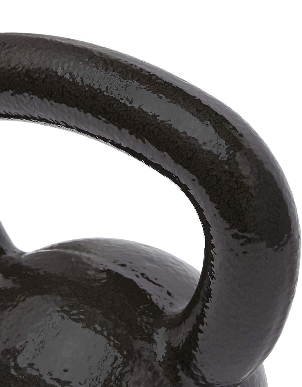 Cast Iron Kettlebell for Strength Training, Textured Wide Handle, Black