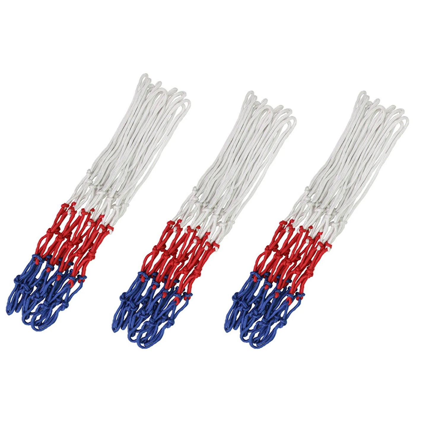 1-3X Standard Basketball Net Durable Polypropylene Fiber Outdoor Sports Basketball Tri-Color Basketball Net Mesh Replacement