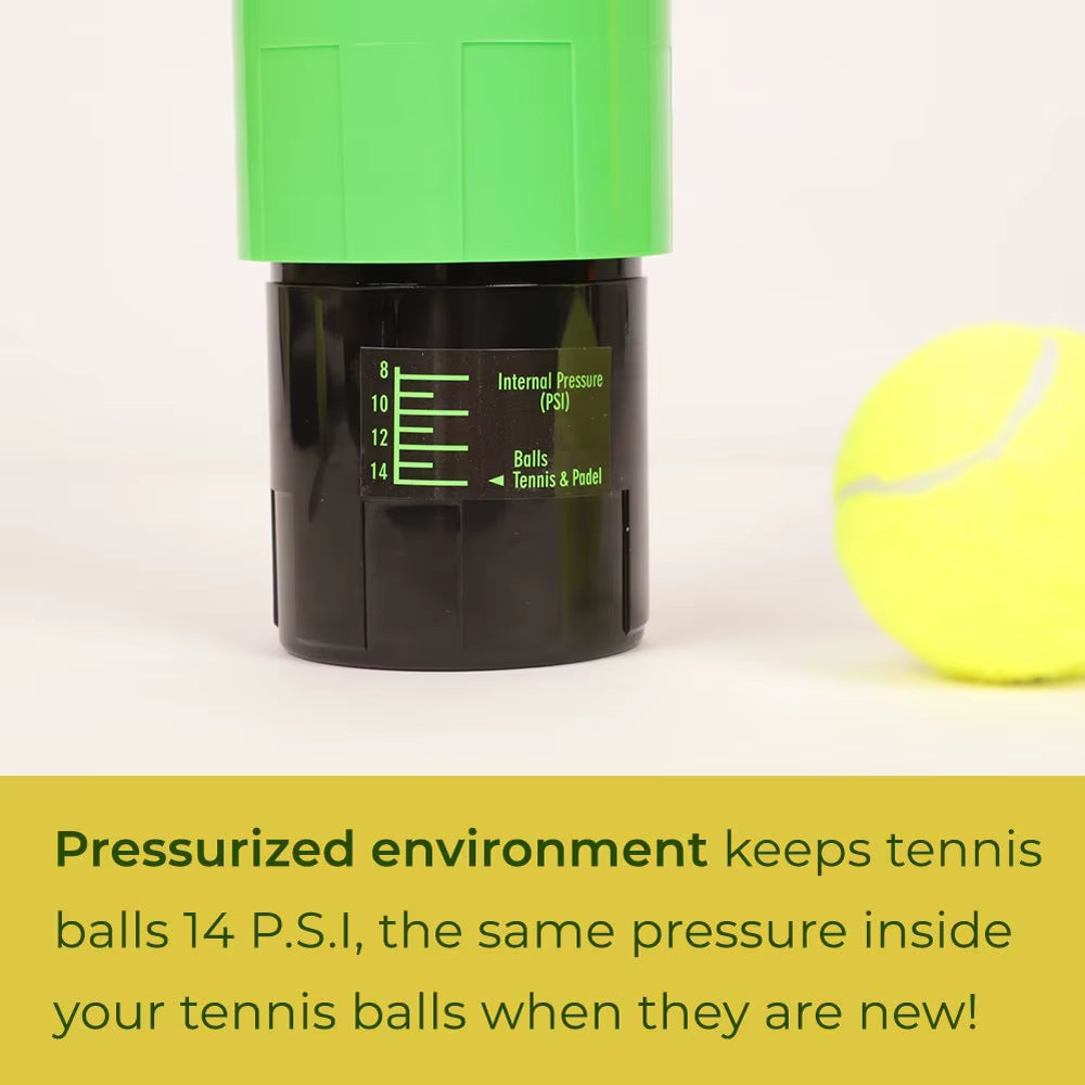 Tennis Ball Saver - Pressurized Tennis Ball Storage That Keeps Balls Bouncing like New