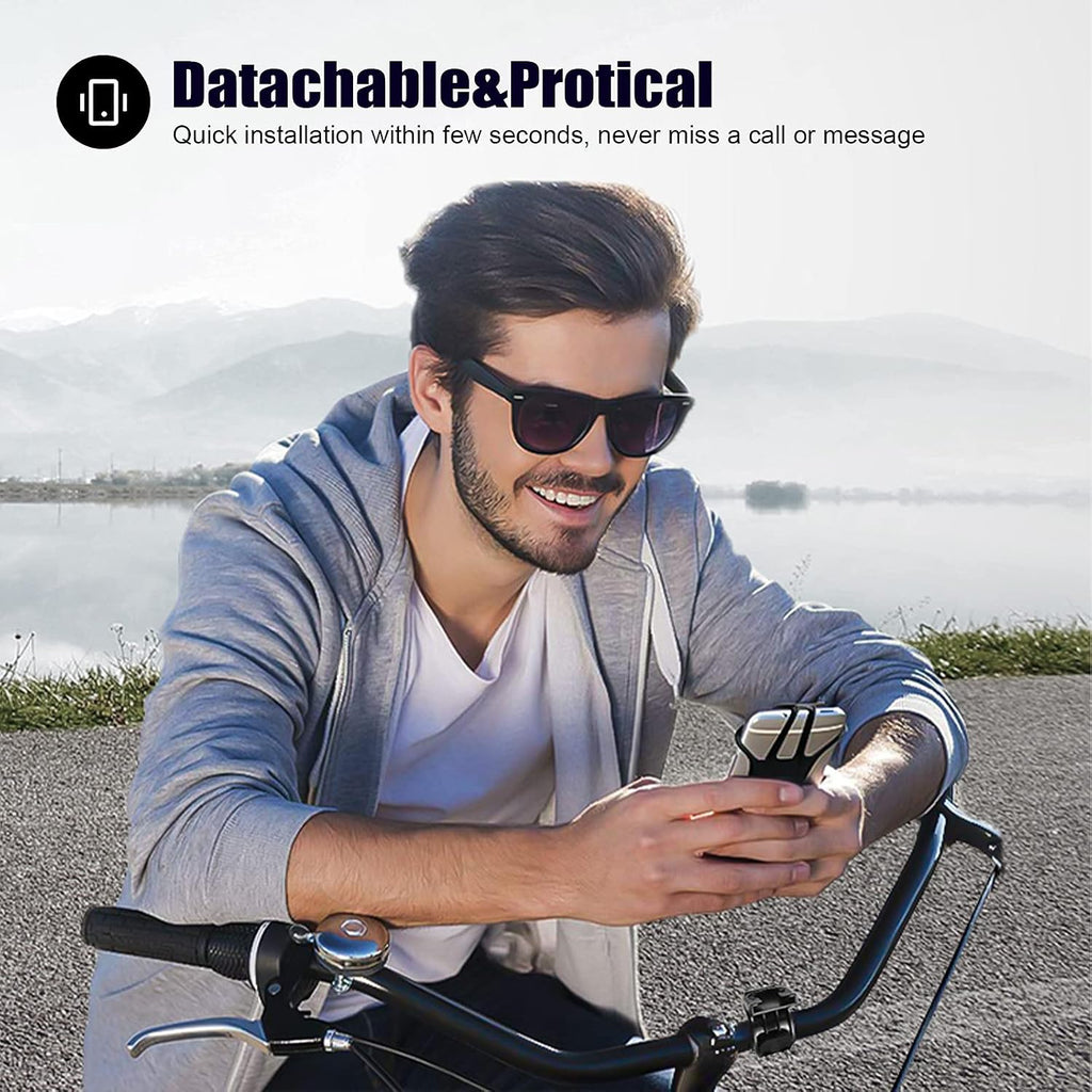 Detachable Bike Phone Holder, Universal Bicycle Motorcycle Cell Phone Mount, 360° Rotatable Adjustable Bike Phone Mount Compatible for 4" to 6.7" Smartphones