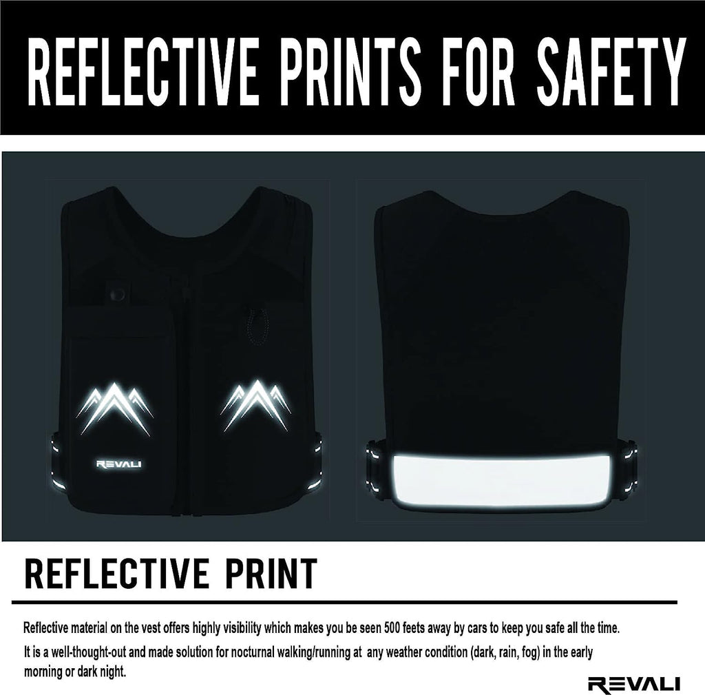 Running Vest, USA Original Patent, Zip Reflective Running Vests with 500Ml Hydration Bottle, Adjustable Waistband & Breathable Material, Chest Pack Gear Phone Holder for Men & Women