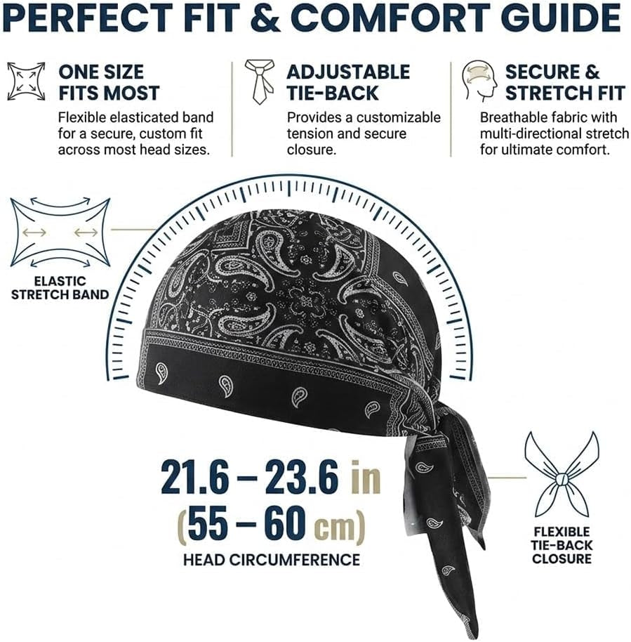 Elastic Cycling Sports Cap Skull Caps Bandana Stretch Cooling Headscarf Paisley Cool Helmet Wrap Pirate Scarves Hat
