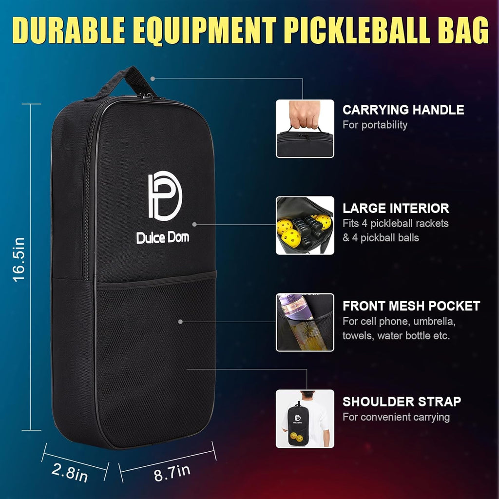 Pickleball Paddles Set of 2/4 - USAPA Approved | Fiberglass/Graphite Surface Pickle Ball Rackets with Carrying Bag, Ideal Training Equipment for Beginner Intermediate