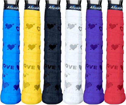 Tennis Racket Grip Tape (6 Grips) Precut &amp; Dry Feel Tennis Grip Designer Overgrip for High Performance