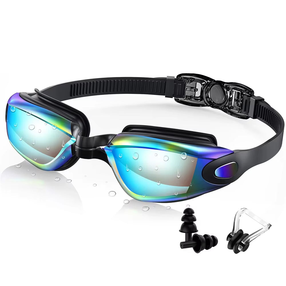 Swimming Goggles Professional Waterproof Swim Eyewear Glasses Anti-Fog 100% UV Protection No Leaking for Adult Men Women Youth