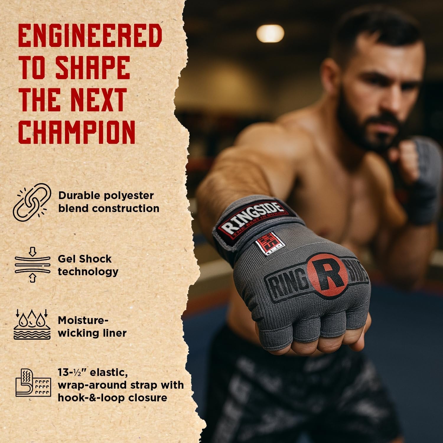 Gel Shock Quick Wraps, Impact-Absorbing Hand Wraps with Secure Support, Ideal for Boxing, MMA, Muay Thai, and Martial Arts, Inner Boxing Gloves for Men and Women