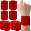 8 Pack Wrist Sweatbands Tennis Wrist Bands Absorbent Sweat Band for Men and Women, Breathable Cotton Sweatbands for Working Out, Football, Basketball, Running Athletic Sports