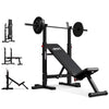 Adjustable Weight Bench, 660LBS Foldable Bench Press with Squat Rack, Multi-Functional Adjustable Flat Incline Bench for Chest, Shoulder Home Gym Equipment, Black