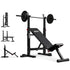 Adjustable Weight Bench, 660LBS Foldable Bench Press with Squat Rack, Multi-Functional Adjustable Flat Incline Bench for Chest, Shoulder Home Gym Equipment, Black