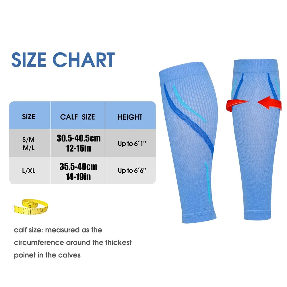 1Pair Calf Compression Sleeve Men &amp; Women -20-30Mmhg Shin Splint Footless Compression Socks for Recover Varicose Veins