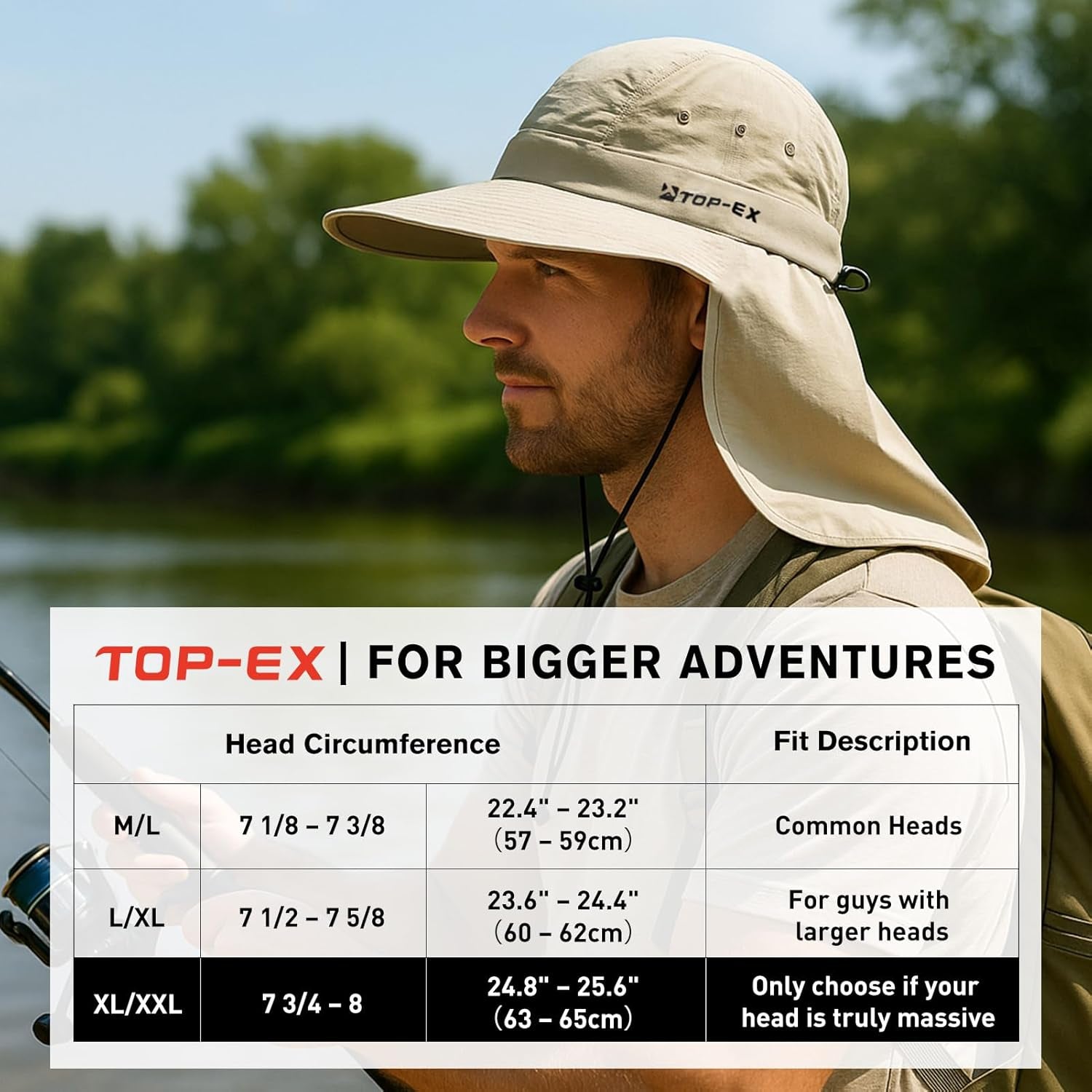 UPF 50+ Cooling Wide Brim Sun Hat for Men with Neck Flap, Packable | Uvcoolix™ Cooling Needs No Water; 3.1 in Rollable Shape-Holding Brim, 9.4 in Neck Coverage, Six Mesh Eyelets, Secure Fit