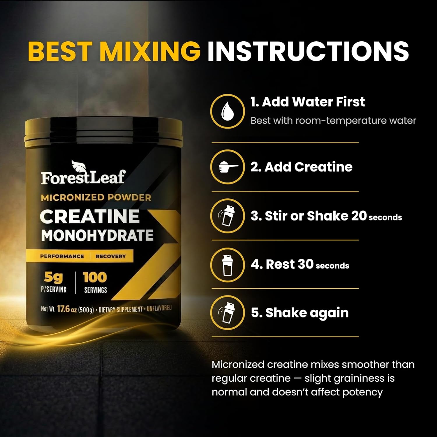 Micronized Creatine Monohydrate Powder - Maximize Muscle Growth & Strength - Unflavored Creatine for Women and Men - 5G per Serving - 100 Servings