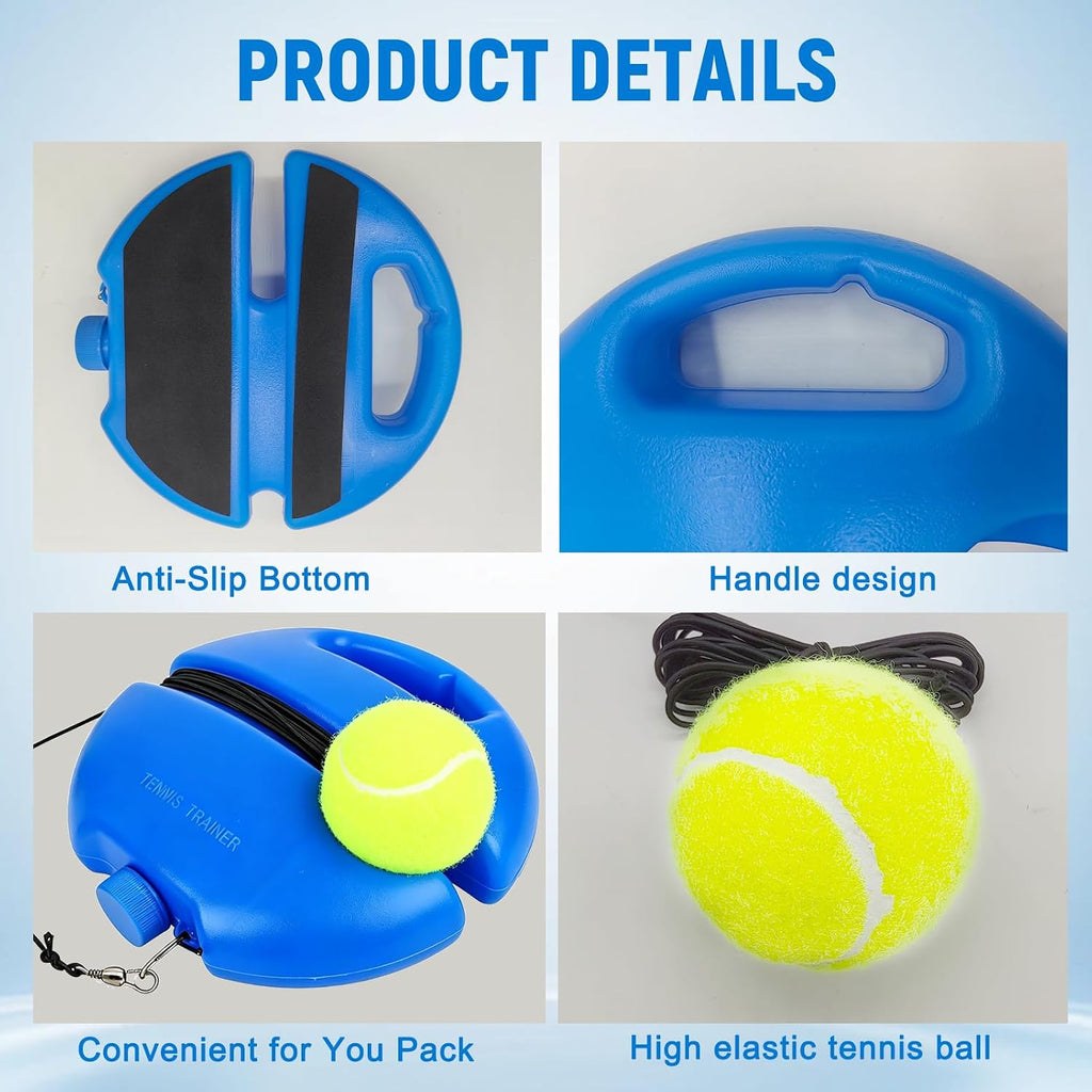 Tennis Trainer Rebound Ball with 3 String Balls Tennis Practice Rebounder | Self Portable Tennis Practice Training Tool Suitable for Beginners Indoor Outdoor Sport