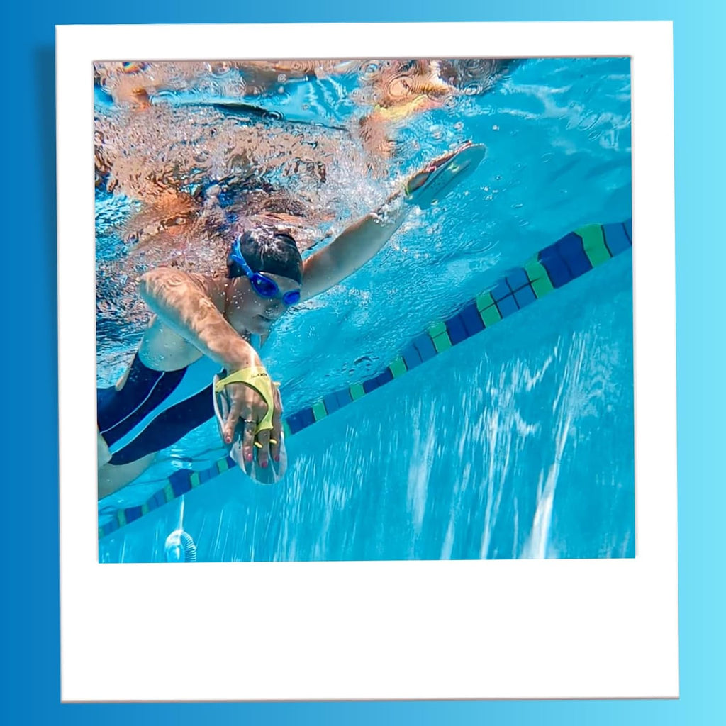 Contour Hand Paddles, Adjustable Straps for Unisex-Adults & Kids | Lightweight Polypropylene, Silicone Strap, Form-Fitting Design, Stroke Training Aid, Lap Pool Drills, Beginner to Advanced