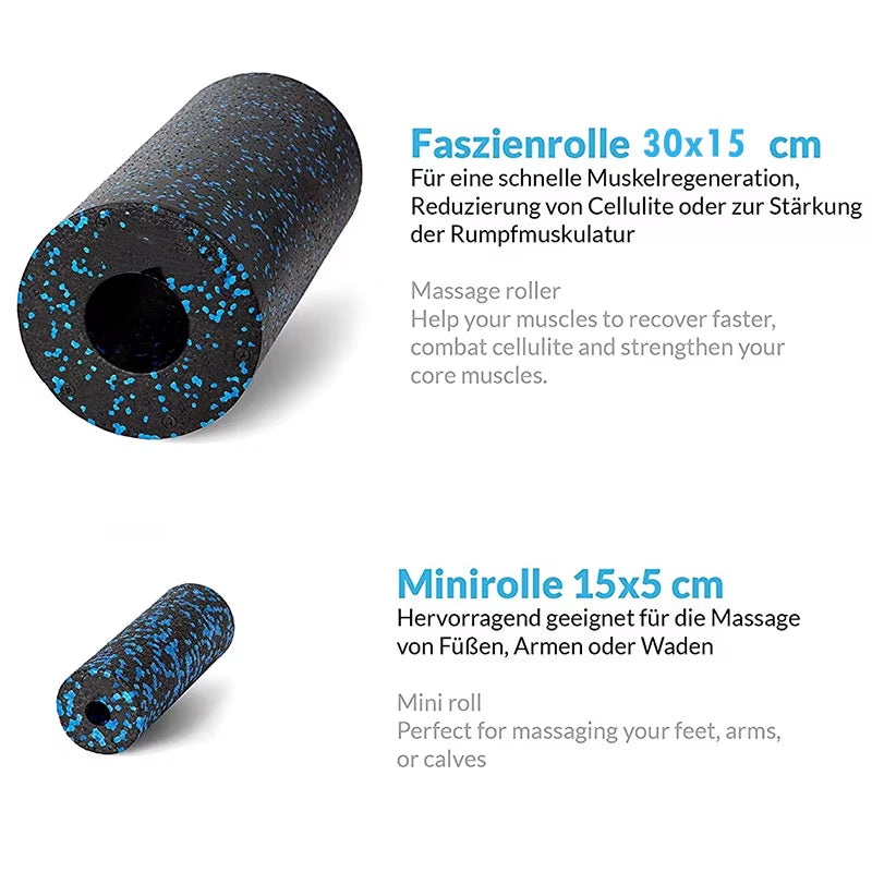5Pcs Yoga Massage Foam Rollers Fascia Balls Yoga Column EPP High Density Fitness Roller &amp;Ball Leg Back Neck Massager Pain Relief