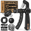 Grip Strength Trainer, Hand Gripper Strengthener Kit - 6 Pack with Adjustable Resistance Forearm Strengthener, Forearm Exerciser and Massage Balls for Hand Therapy, Grip Training