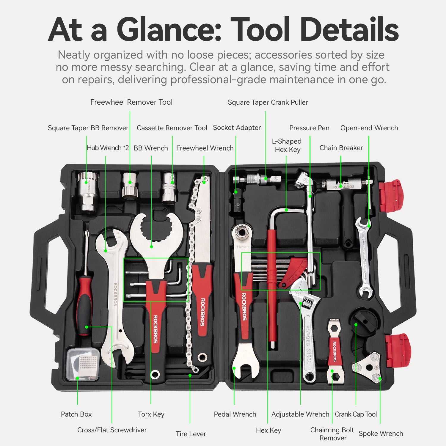 Bicycle Repair Tool Kits 44 in 1 Professional Bike Multifunction Repair Tools Key Set Cycling Tools