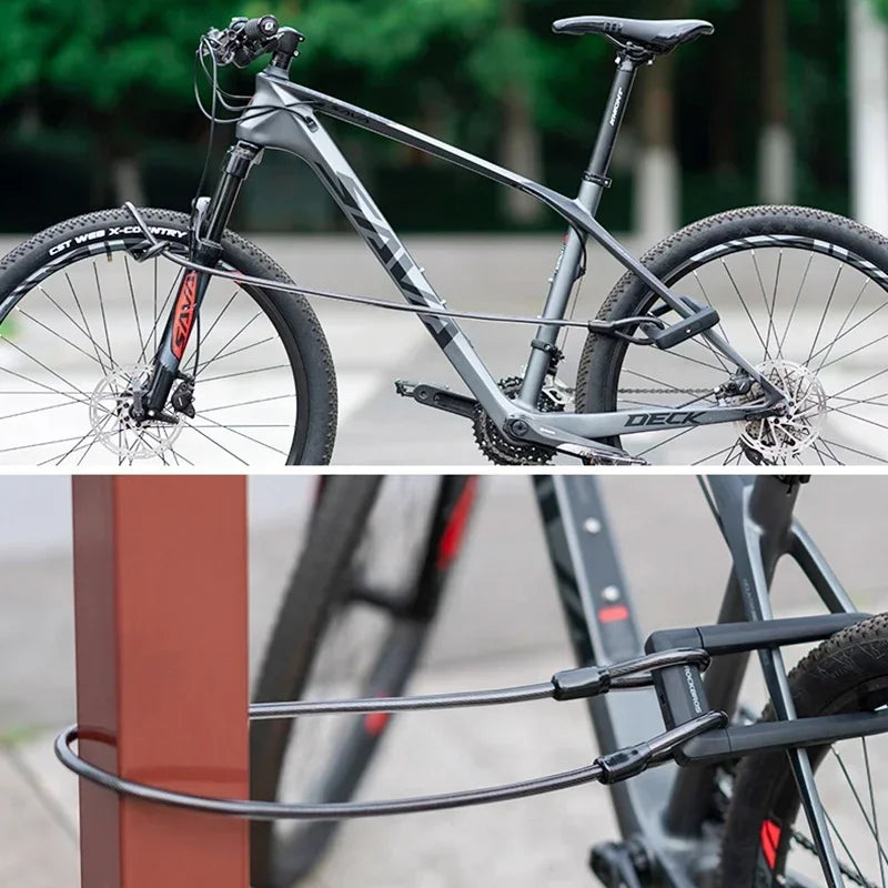 Chinese Style Bicycle Locks U Shape Electric Scooter Padlock Anti-Theft Bike Lock Cable Set MTB Road Bike Accessories