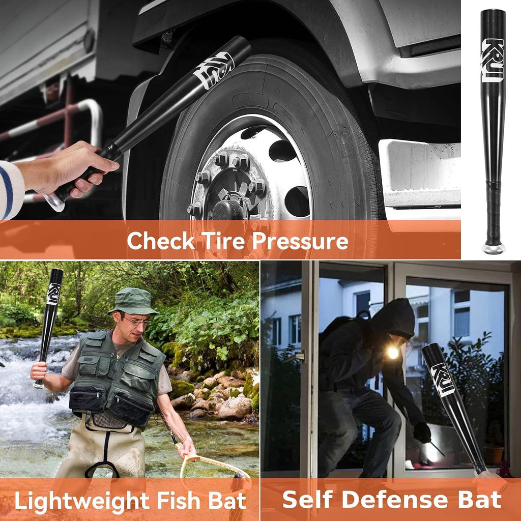 18 Inch Aluminum Baseball Bat for Self Defense, Tire Checker and Fish | Compact Metal Bat, Lightweight Design, Portable Size, Home Storage, Car Storage, Backpack Friendly