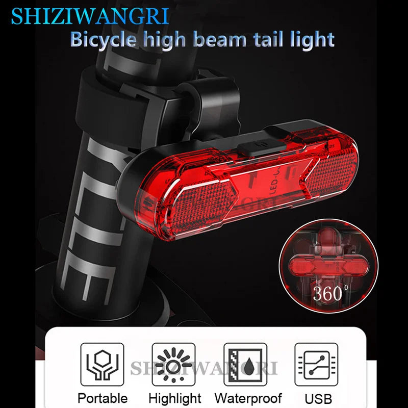 MTB Bike Front Lights USB LED Rechargeable Waterproof Mountain Bike Headlight Bicycle Safety Warning Light Cycling Accessories