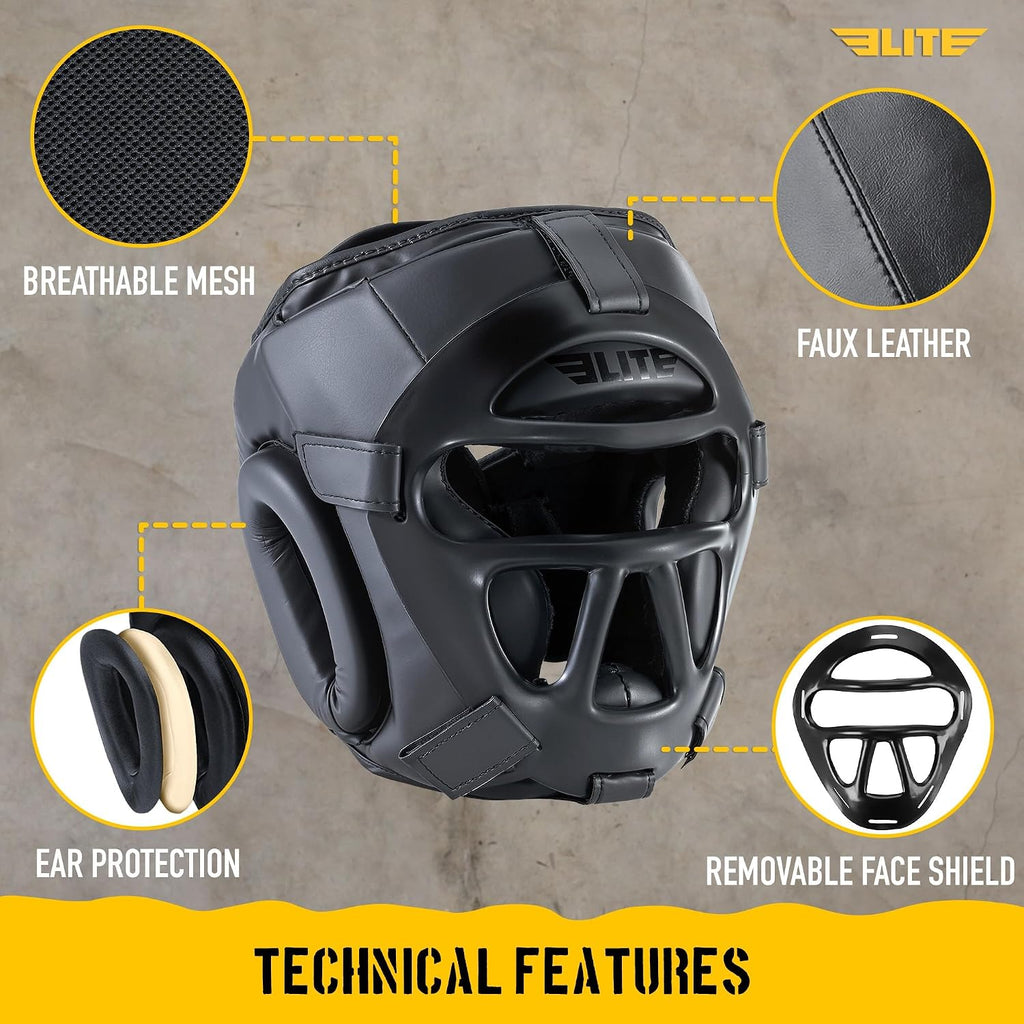 Best Kids Boxing Headgear Youth Wrestling Headgear for Age 4 to 13 Year MMA Kickboxing Muay Thai BJJ Karate Head Guard for Boys Girls (Black)