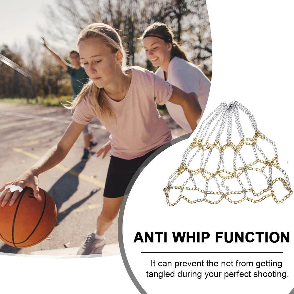 Durable Basketball Target Net Rustproof Galvanized Iron Chain Net Metal Chain Basketball Net for Basketball Hoop