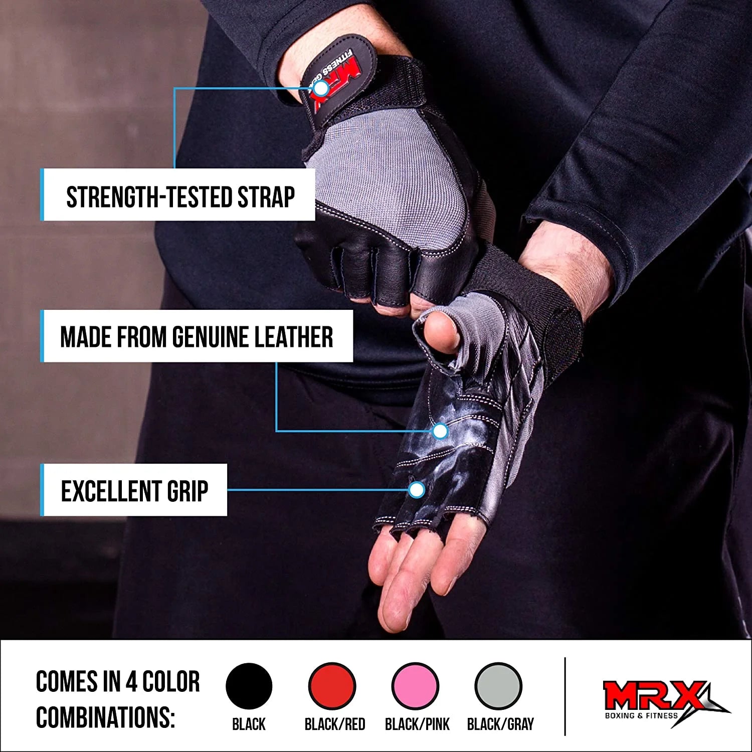 Weight Lifting Gloves Gym Training Bodybuilding Fitness Glove Workout Men &amp; Women Grey S