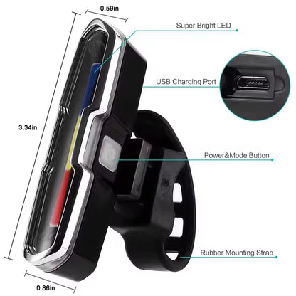 Bicycle Rear Lights LED Bike Flashlight Lamp USB Rechargeable Cycling Rear Tail Light for Bicycle Lighting MTB Road Bike Lantern
