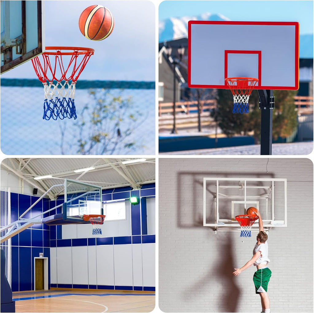 Basketball Net Outdoor, 2025 Upgrade All Weather anti Whip Basketball Net Replacement -12 Loops