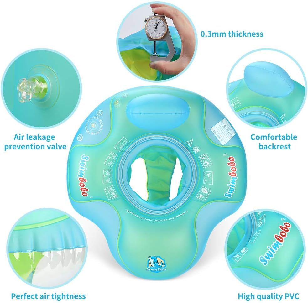 Baby Swimming Pool Float Inflatable Toddler Swim Pool Seat Floating Ring for Kids Aged 2-4 Years Old (Blue,Large)