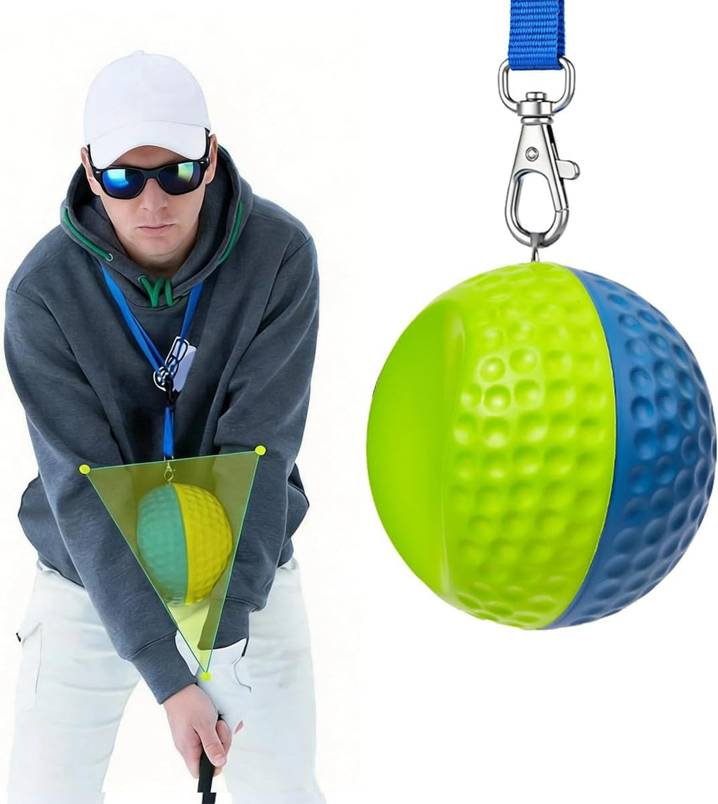 Golf Swing Trainer Ball for Forearm Connection, Swing Aid Putting Practice | Soft PU Foam, Ergonomic Concave Design, Fixes Chicken Wing & Scooping, Trains Weight Shift, 3 Sizes with Adjustable Lanyard