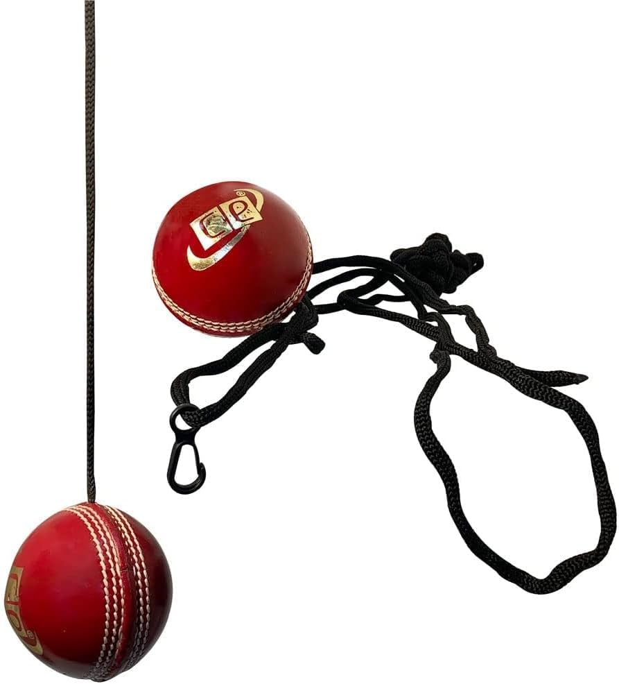 Cricket Practice Ball Attached with String for Knocking and Middling Cricket Batting Drives
