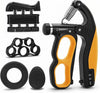 Grip Strength Trainer Kit with Mechanical Counter, 5 Pack Hand Gripper Strengthener Adjustable Resistance, Forearm Strengthener, Finger Exerciser, Wrist Strengthener, Hand Exercisers for Strength, Therapy & Rehab