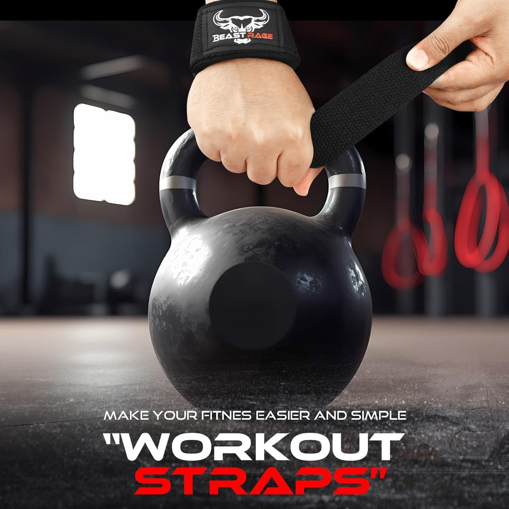 Lifting Wrist Straps for Weightlifting, Straps Gym Grip Power Workouts Lifting Straps Padded Neoprene & Premium Cotton Men Women, Deadlift Bodybuilding Exercise Lifting Straps