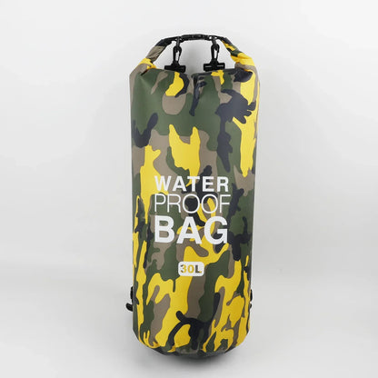30L Outdoor Camouflage Waterproof Dry Bags Portable Rafting Diving Dry Bag Sack PVC Swimming Bags for River Trekking