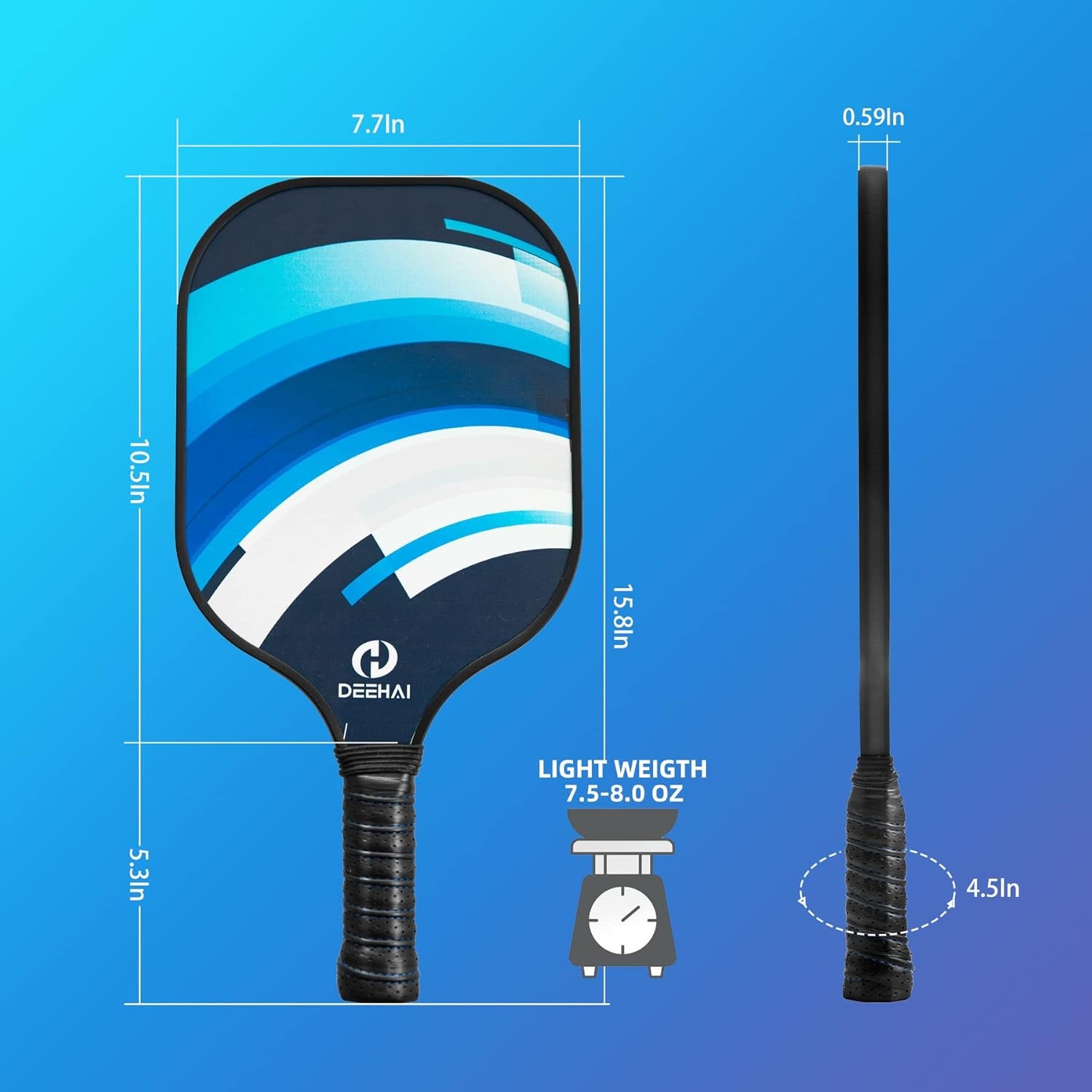 Pickleball Paddles Pickleball Set Pickleball Rackets, Quiet Pickleball Raquette Set of 4 with 1 Portable Pickleball Bag, 4 Pickleball Balls &amp; 4 Grip Tapes, Polypropylene Honeycomb Core