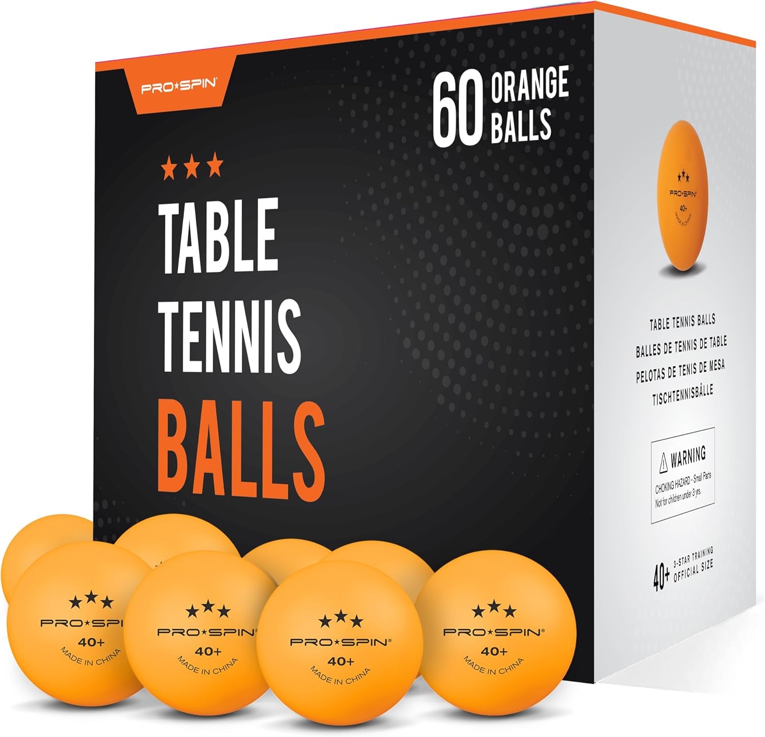 Ping Pong Balls - 3-Star Premium Orange Table Tennis Balls | High-Performance 40+ ABS Professional Quality | Ultimate Durability for Indoor & Outdoor Ping Pong Tables