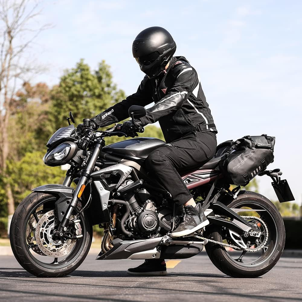 Motorcycle Saddle Bags Waterproof Anti-Vibration Motor Side Bags Shoulder Bag Motorbike Panniers 18L(9L*2) for Most Adventure and Sport Motorcycle Racks-1 Pair