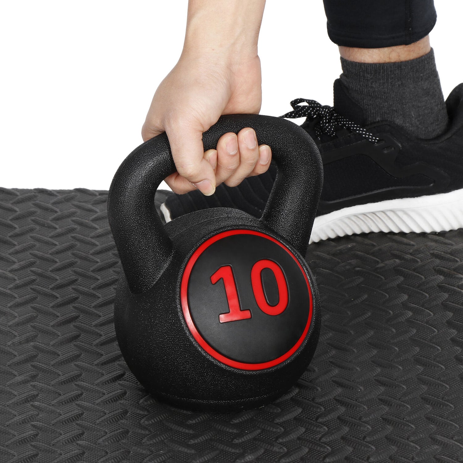 3-Piece Kettlebell Set with Storage Rack Exercise Fitness Weights Indoor Gym