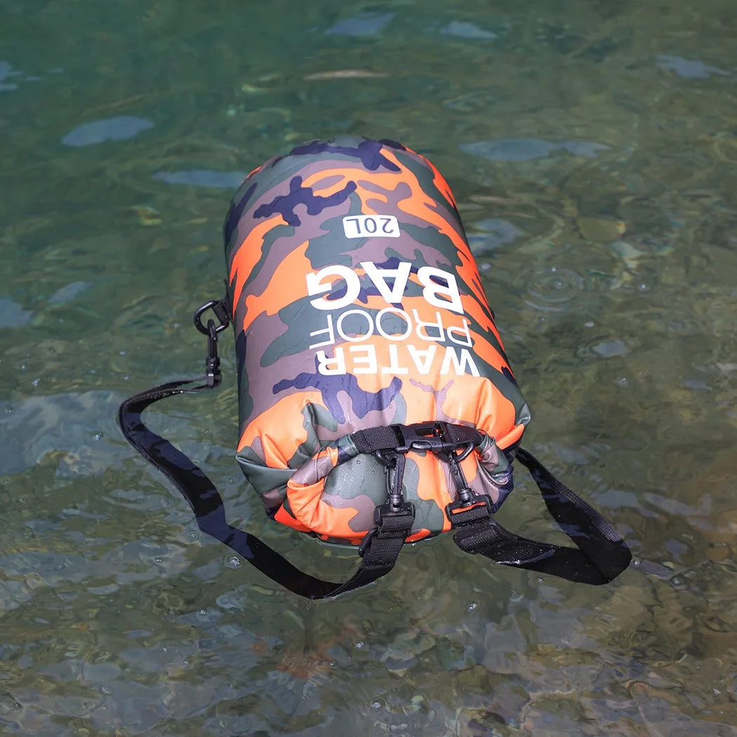 30L Outdoor Camouflage Waterproof Dry Bags Portable Rafting Diving Dry Bag Sack PVC Swimming Bags for River Trekking