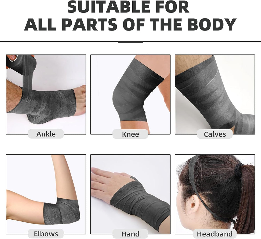 Pre Wrap Tape 4-Rolls 120 Yds Athletic Foam Underwrap for Sports | Soft, Breathable, Skin-Friendly and Latex-Free, Protect for Ankles Wrists Hands and Knees, 2.75 Inches - Black